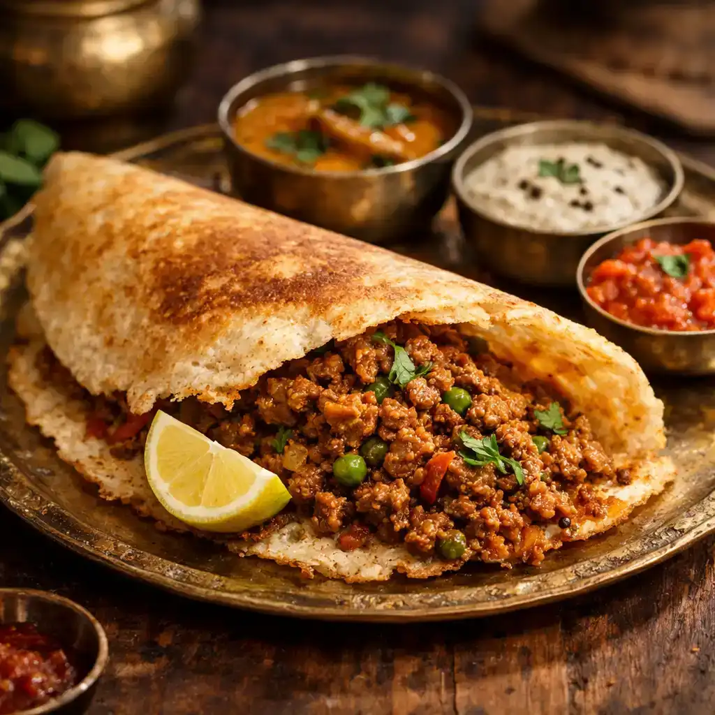 Mutton Kheema Dosa at Hashtag India
